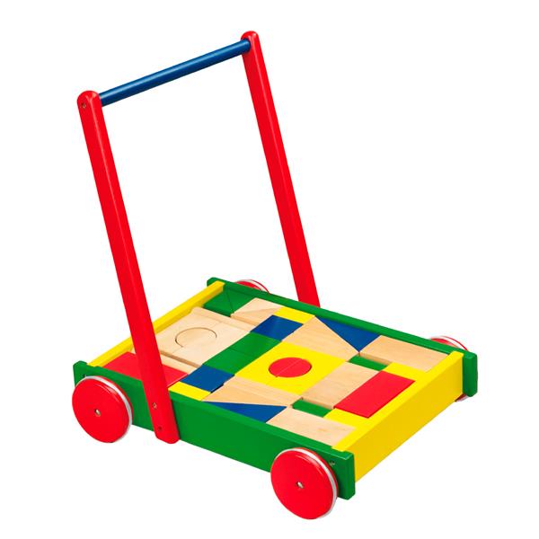 

Ходунки-каталка Viga Toys Тележка с кубиками 36 блоков дерево разноцветный AFK 50306