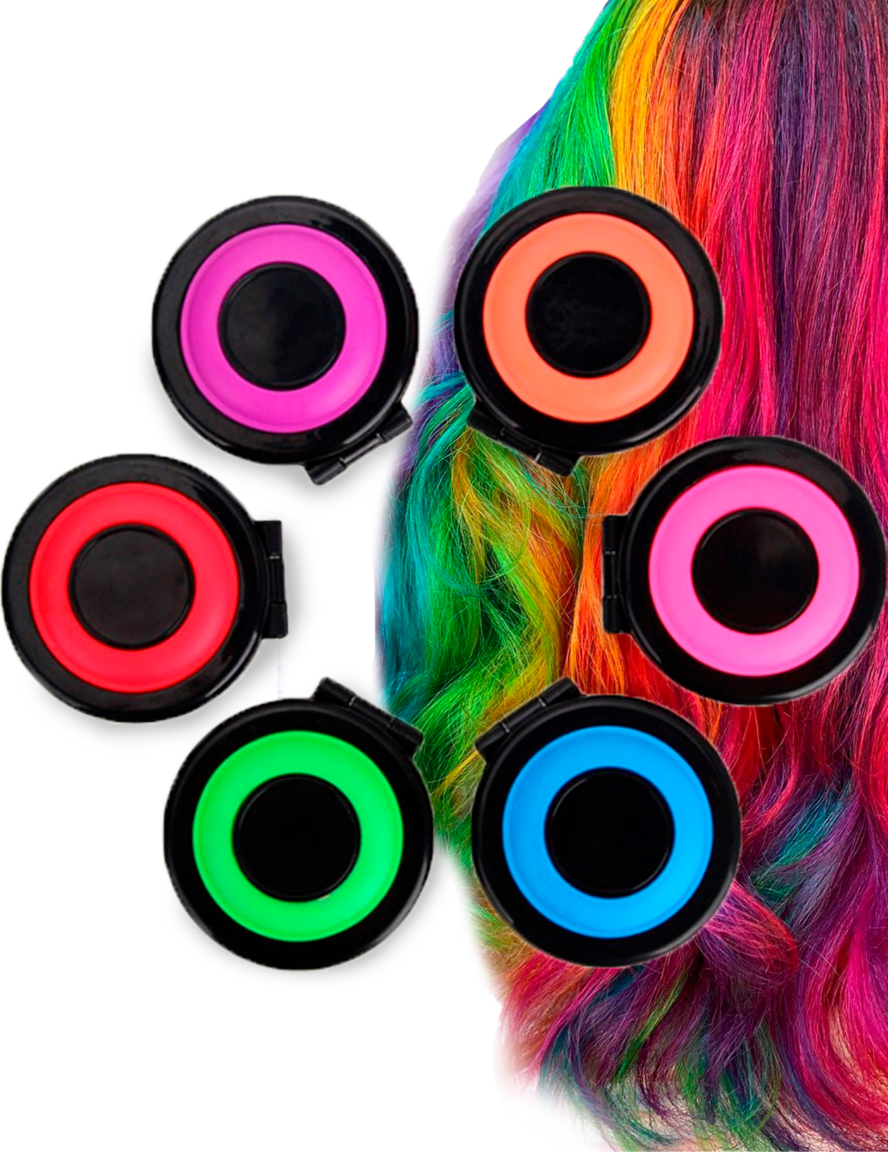 Набор мелков для волос 6 шт Hair chalk Разноцветные тени красители для ...