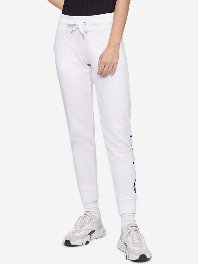 Акція на Спортивні штани на флісі жіночі Calvin Klein 262149553 L Білі від Rozetka