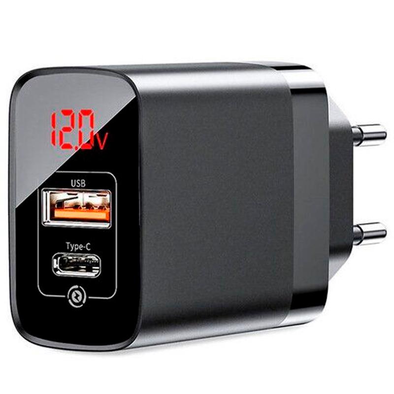 

СЗУ 1USB Baseus Mirror Lake PPS Digital Display Quick Charger + Type-C (CCJMHC-A01) (3A) Black