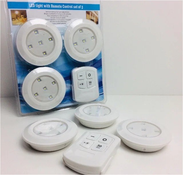 

Набор светодиодных светильников (push-for-light) 3 шт + пульт дистанционного управления (ДУ) Arivans 47-501