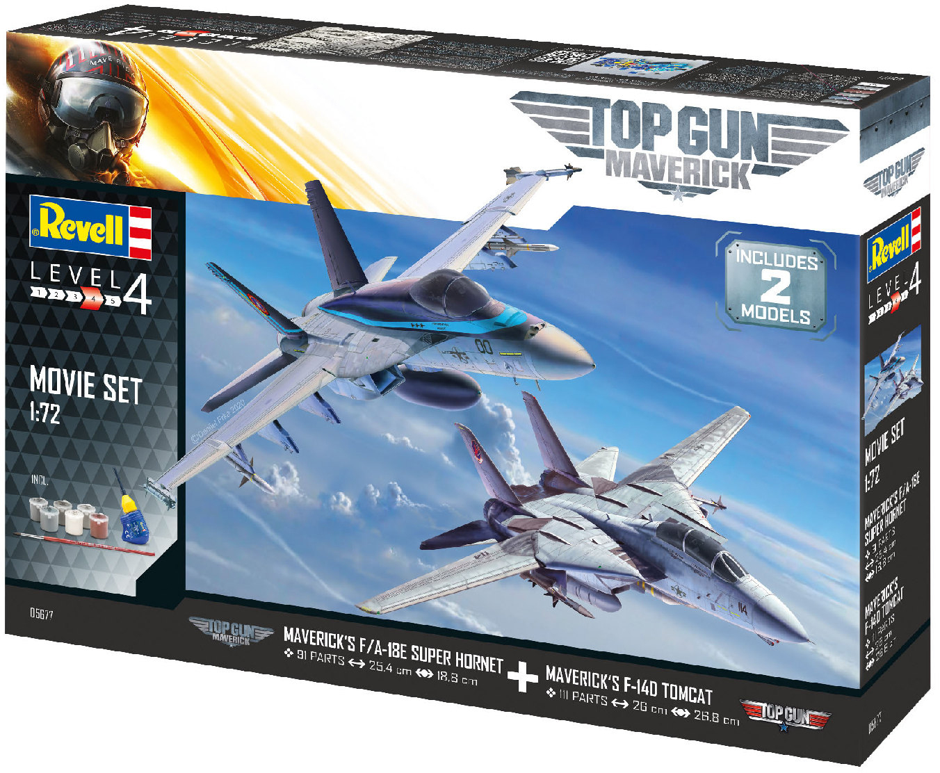 

Сборная модель Revell Истребители F-14 и F/A-18E из фильма Top Gun. Масштаб 1:72 (RVL-05677) (4009803056777)