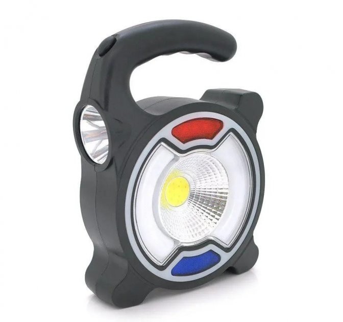 Светодиодный ручной LED фонарь аккумуляторный с боковоq лампой .
