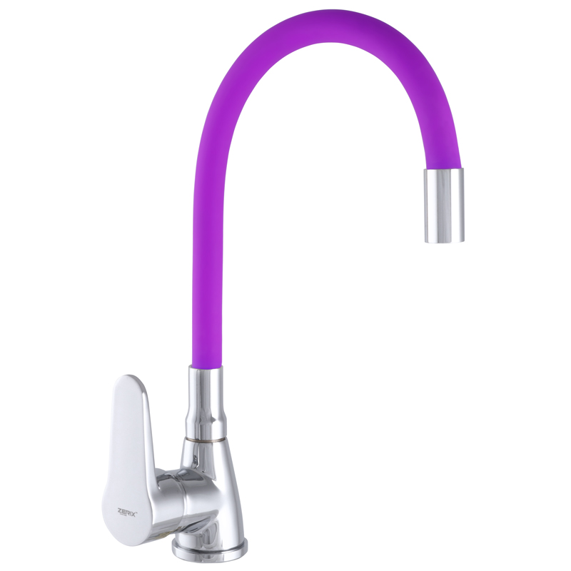 

Смеситель для кухни ZERIX SOP7 146 с фиолетовым гибким изливом ZX2658
