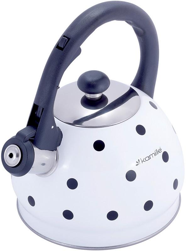 Чайник Kamille Polka Dot Kettle 2л з нержавіючої сталі зі свистком, в ...