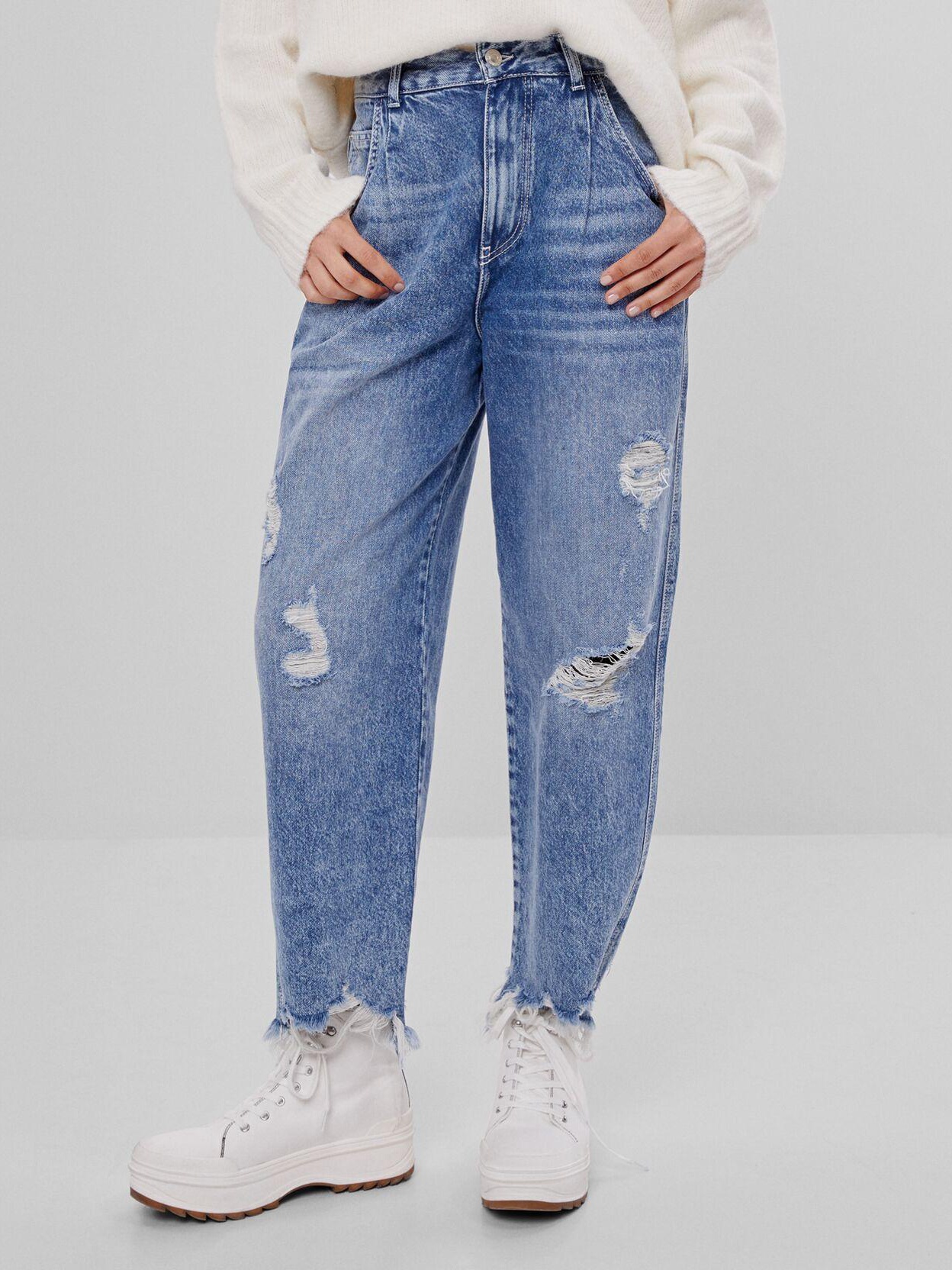 Джинсы Bershka XAZ355728HJVC 36 Светло-синие (DD8000006684558) – низкие ...