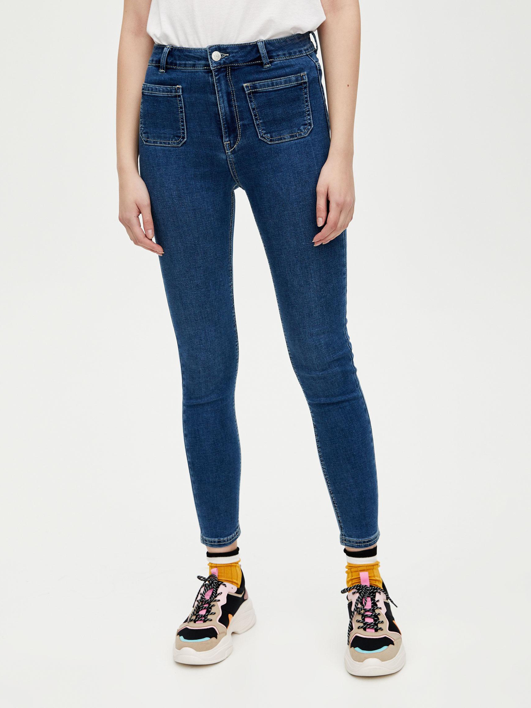 Акція на Джинси Skinny жіночі Pull & Bear XAZ220445QKUR 34 Сині від Rozetka