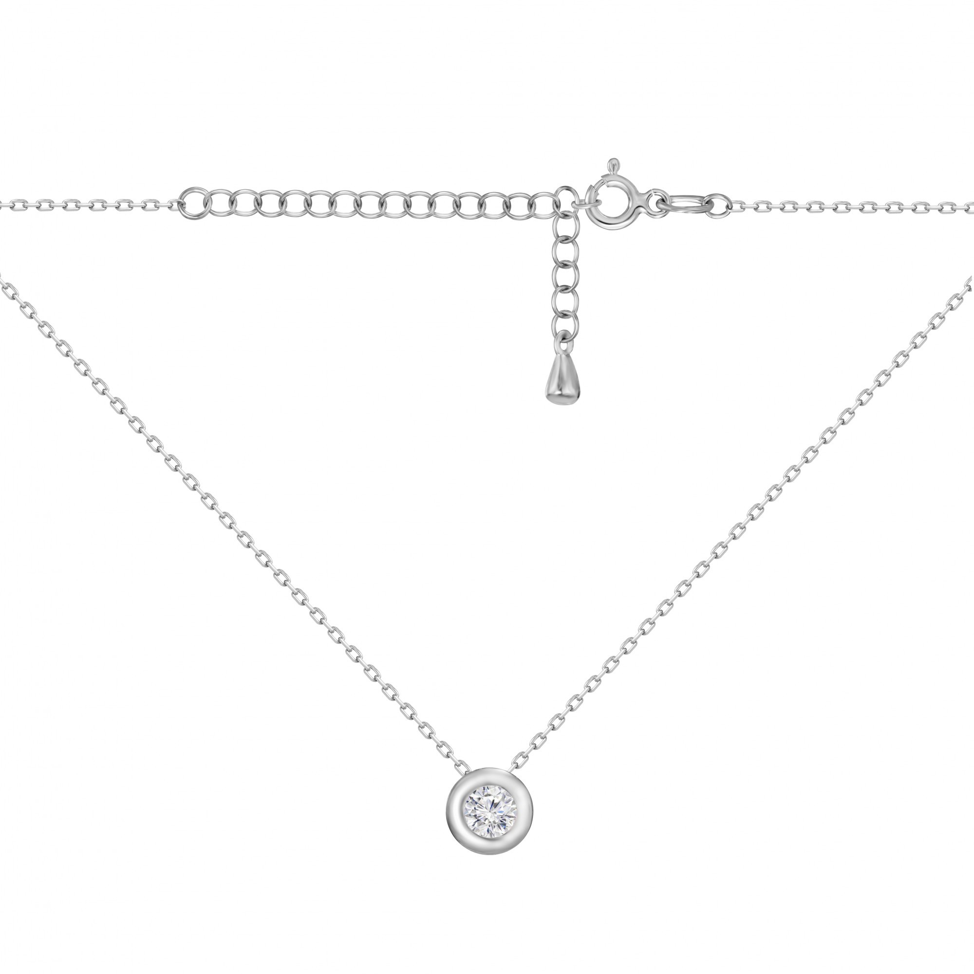 

Серебряное колье с фианитом HARMONY 35см. с50313
