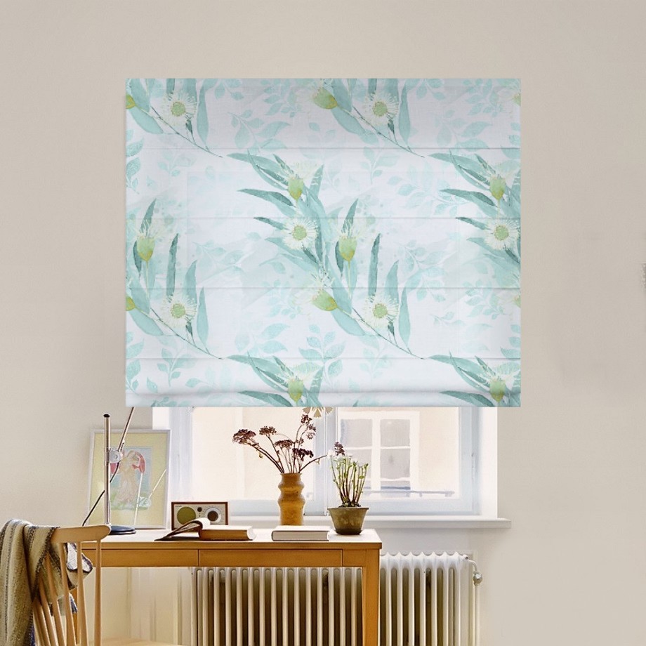 

Римская штора система Classic InHt Фотопечать Узор Цветы 02-060 Джуси Велюр 100х170 см