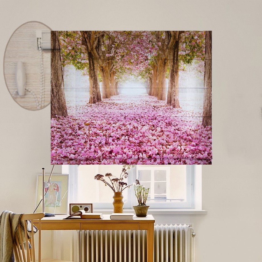 

Римская штора система Lux Coullise InHt Фотопечать Сакура 00-025 Джуси Велюр 180х170 см