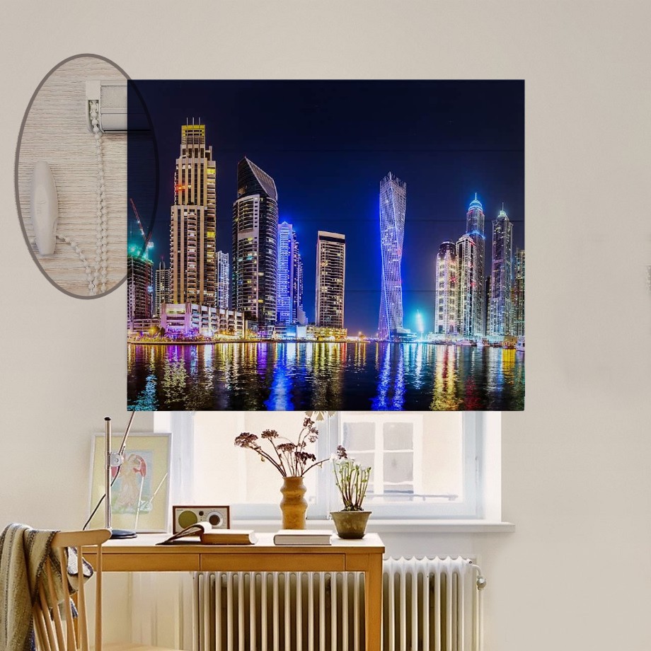 

Римская штора система Lux Coullise InHt Фотопечать Город 01-283 Джуси Велюр 250х170 см