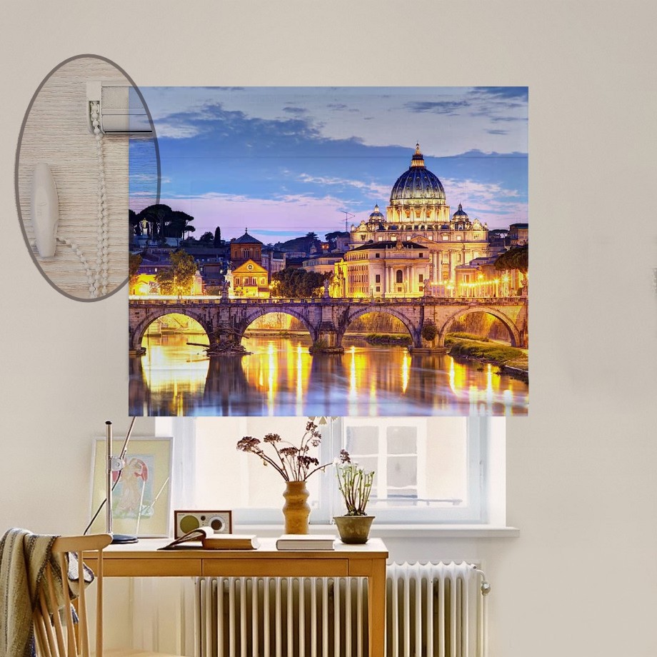 

Римская штора система Lux Coullise InHt Фотопечать Город 01-001 Джуси Велюр 80х170 см