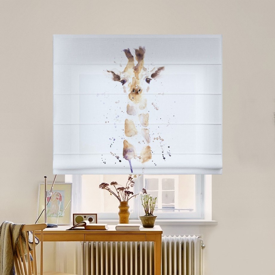 

Римская штора система Classic InHt Фотопечать Жираф 04-016 Джуси Велюр 170х170 см