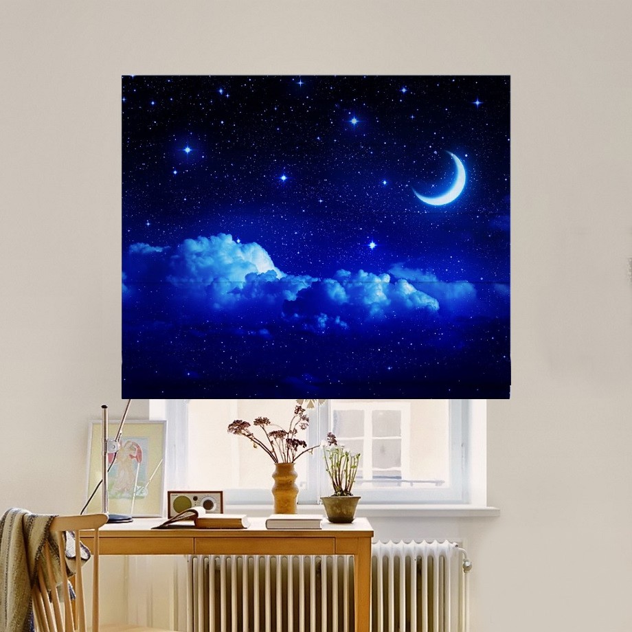 

Римская штора система Classic InHt Фотопечать Звездное небо 05-800 Джуси Велюр 80х170 см