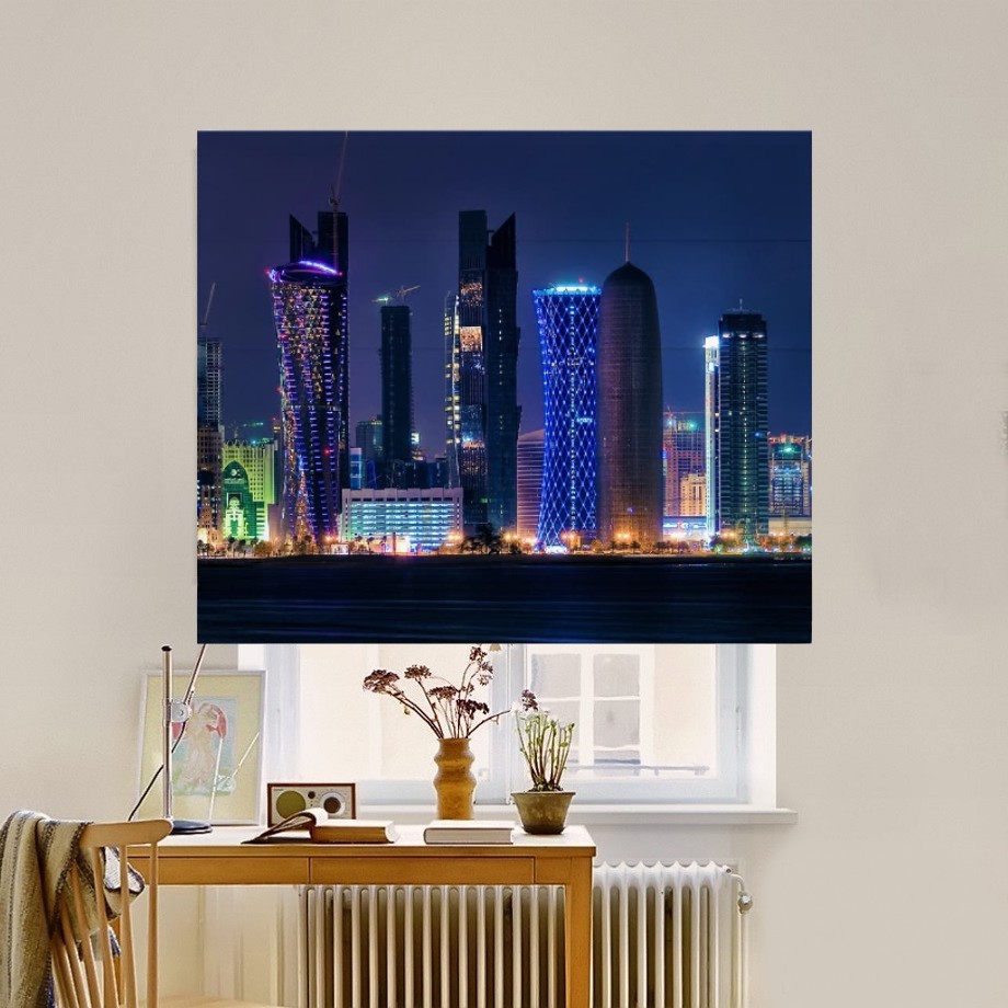 

Римская штора система Classic InHt Фотопечать Город 00-003 Джуси Велюр 150х170 см
