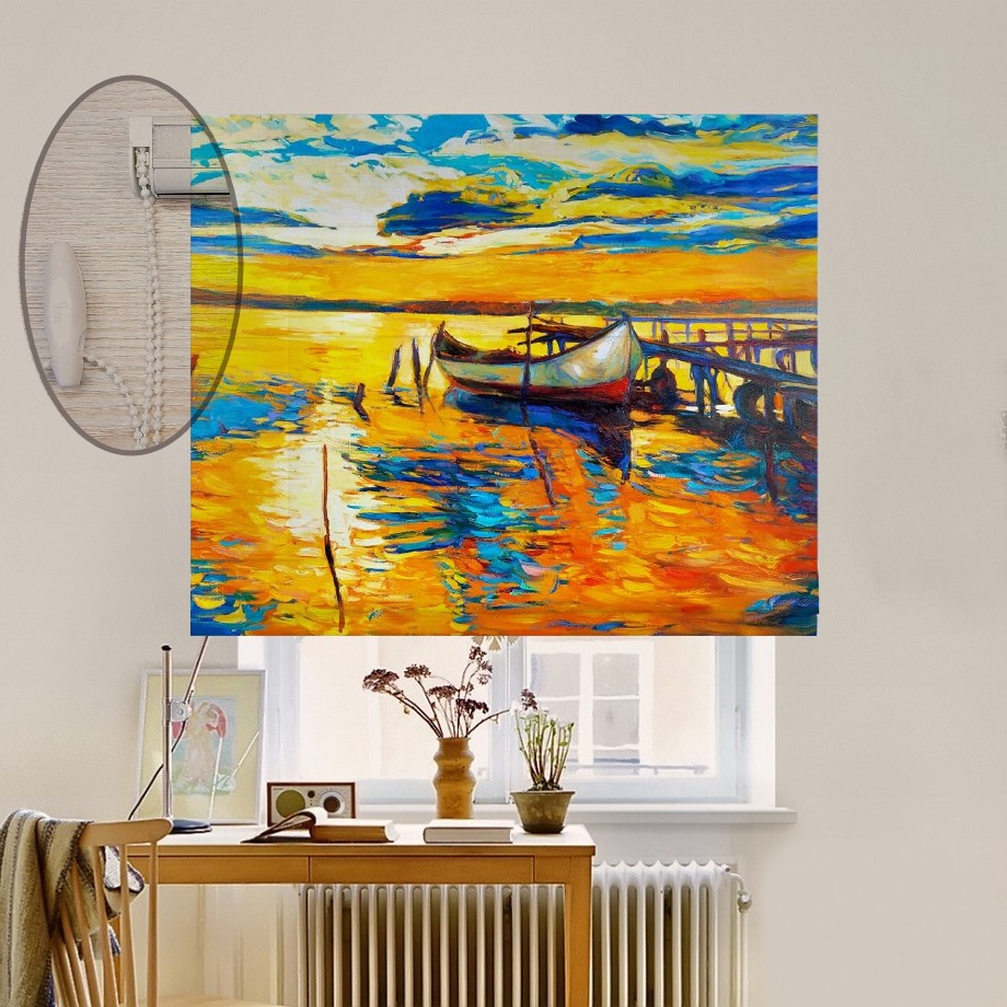 

Римская штора система Lux Coullise InHt Фотопечать Арт 17-101 Джуси Велюр 180х170 см