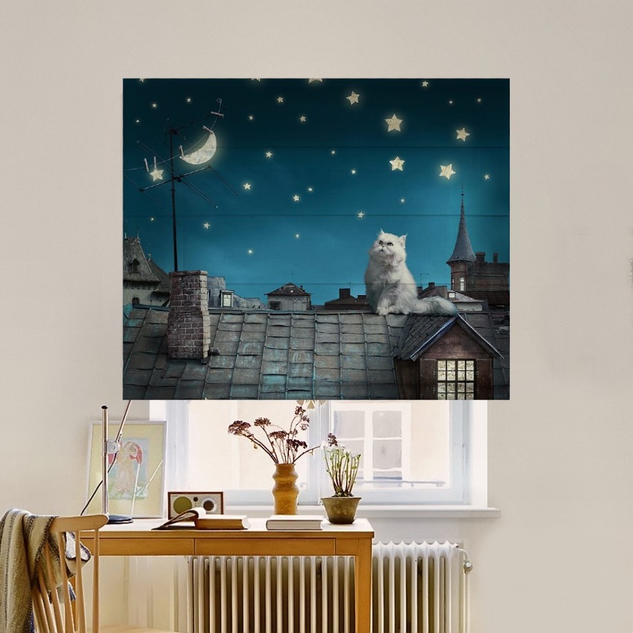 

Римская штора система Classic InHt Фотопечать Котики 12-272 Джуси Велюр 130х170 см