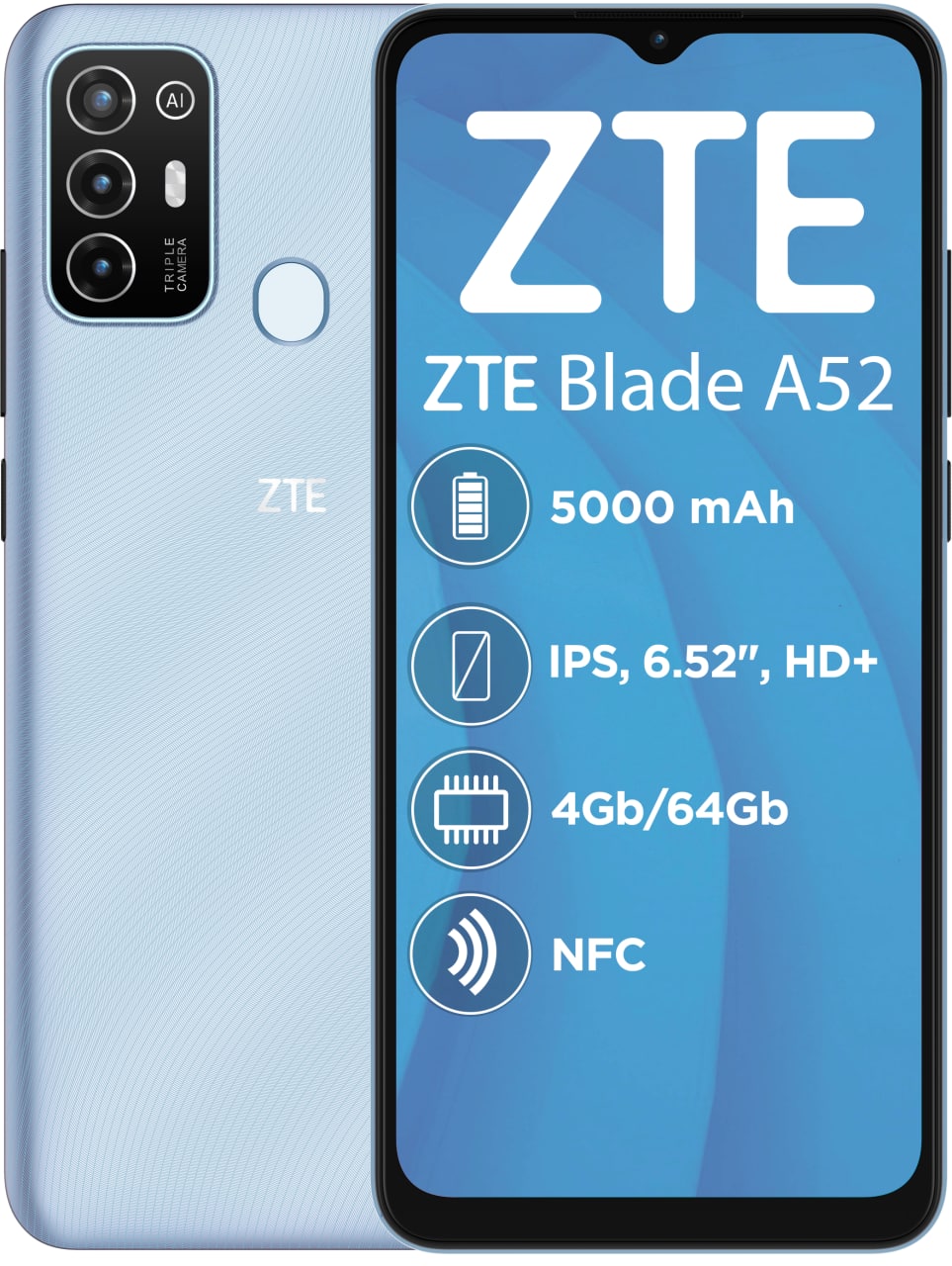 Мобильный телефон ZTE Blade A52 4/64GB Crystal Blue – фото, отзывы,  характеристики в интернет-магазине ROZETKA | Купить в Украине: Киеве,  Харькове, Днепре, Одессе, Запорожье, Львове