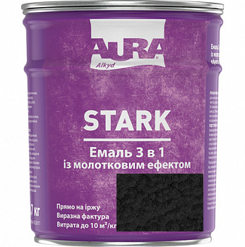 

Молотковая эмаль Aura® Stark 3 в 1 черный №90 глянец 0.7 кг