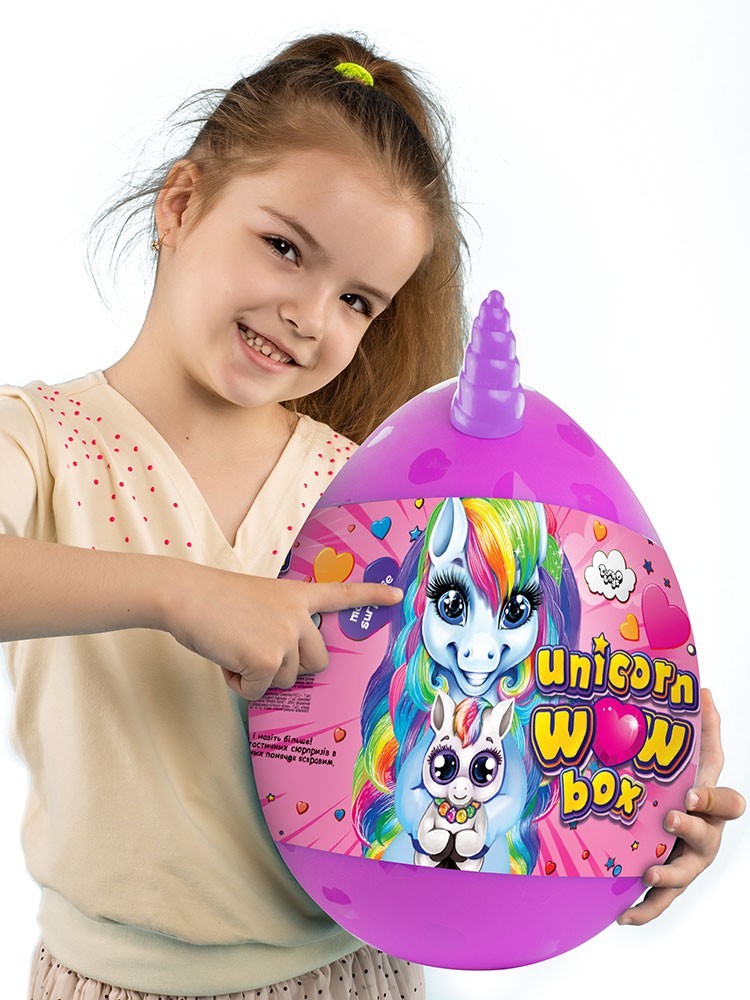 

Детский игровой набор для творчества Яйцо Единорогаа Danko Toys Unicorn WOW Box 35 см 20 сюрпризов Розово-белый (DWB0131U)