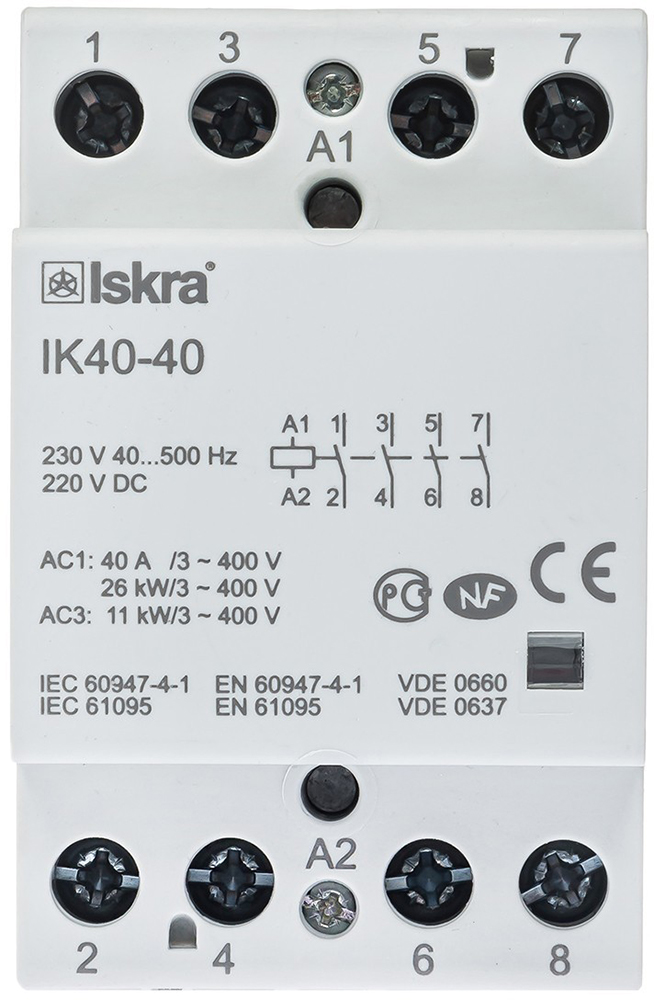 Контактор Iskra IK40-40 40А 4NO 230В 50 Гц (30045010000) – низькі ціни ...