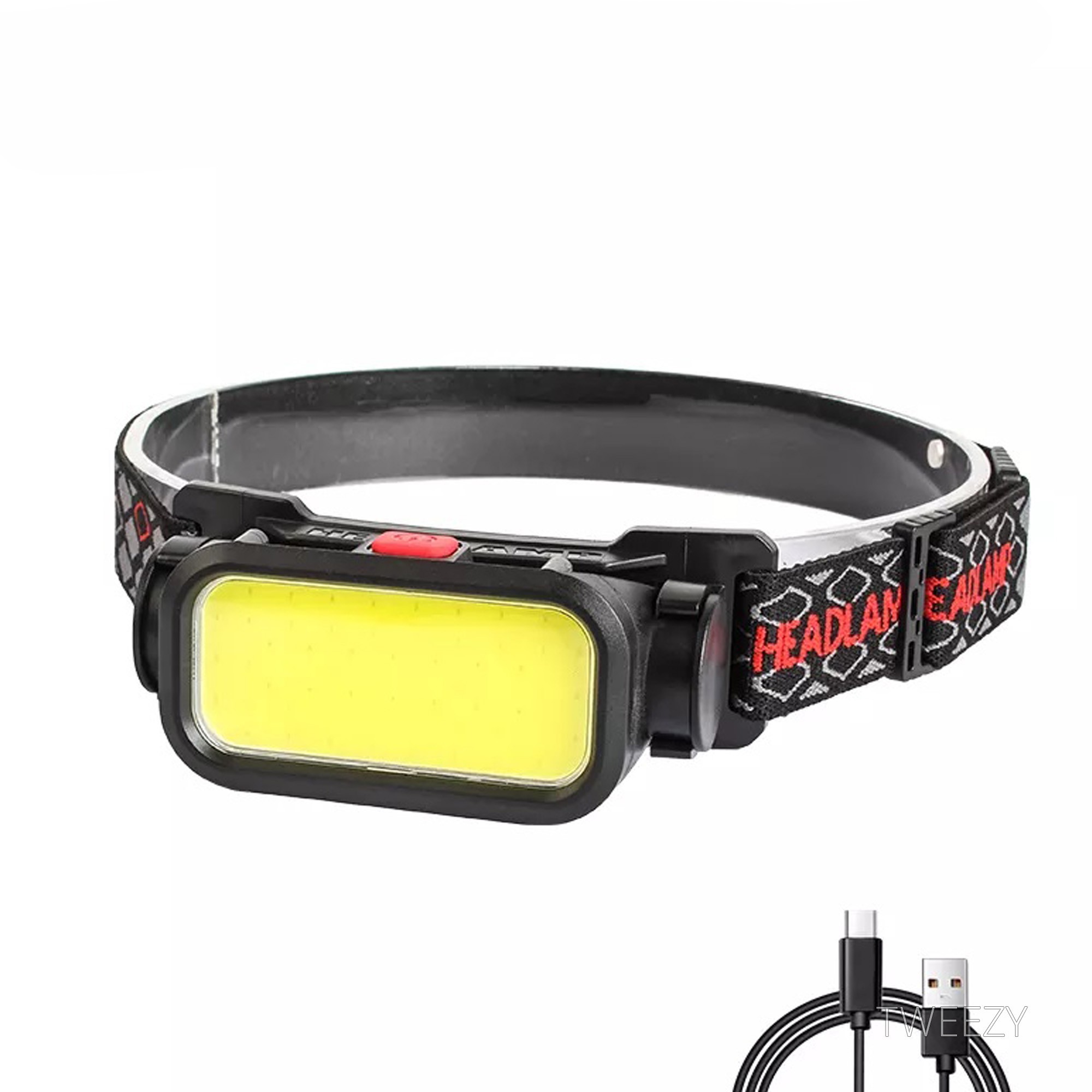 Налобный аккумуляторный фонарь LED COB Headlight с красным светом ...