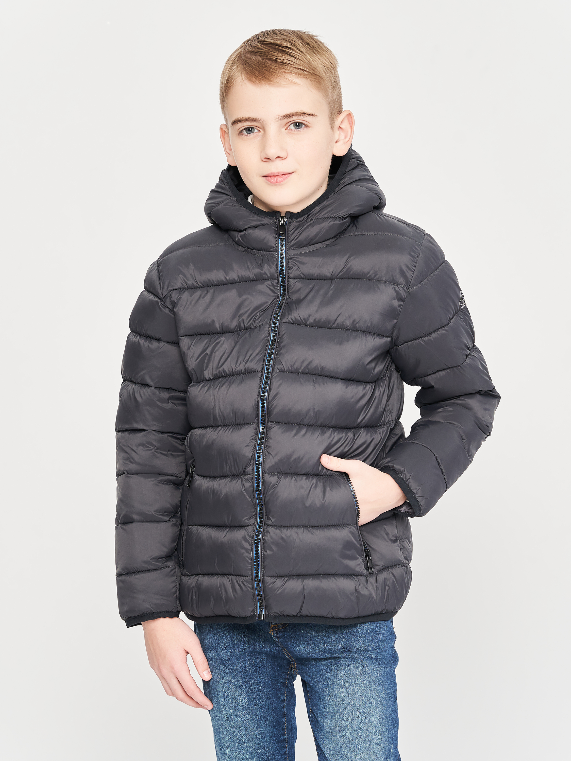 Акція на Дитяча демісезонна куртка для хлопчика Minoti 11COAT 3 37366KID 92-98 см Темно-сіра від Rozetka