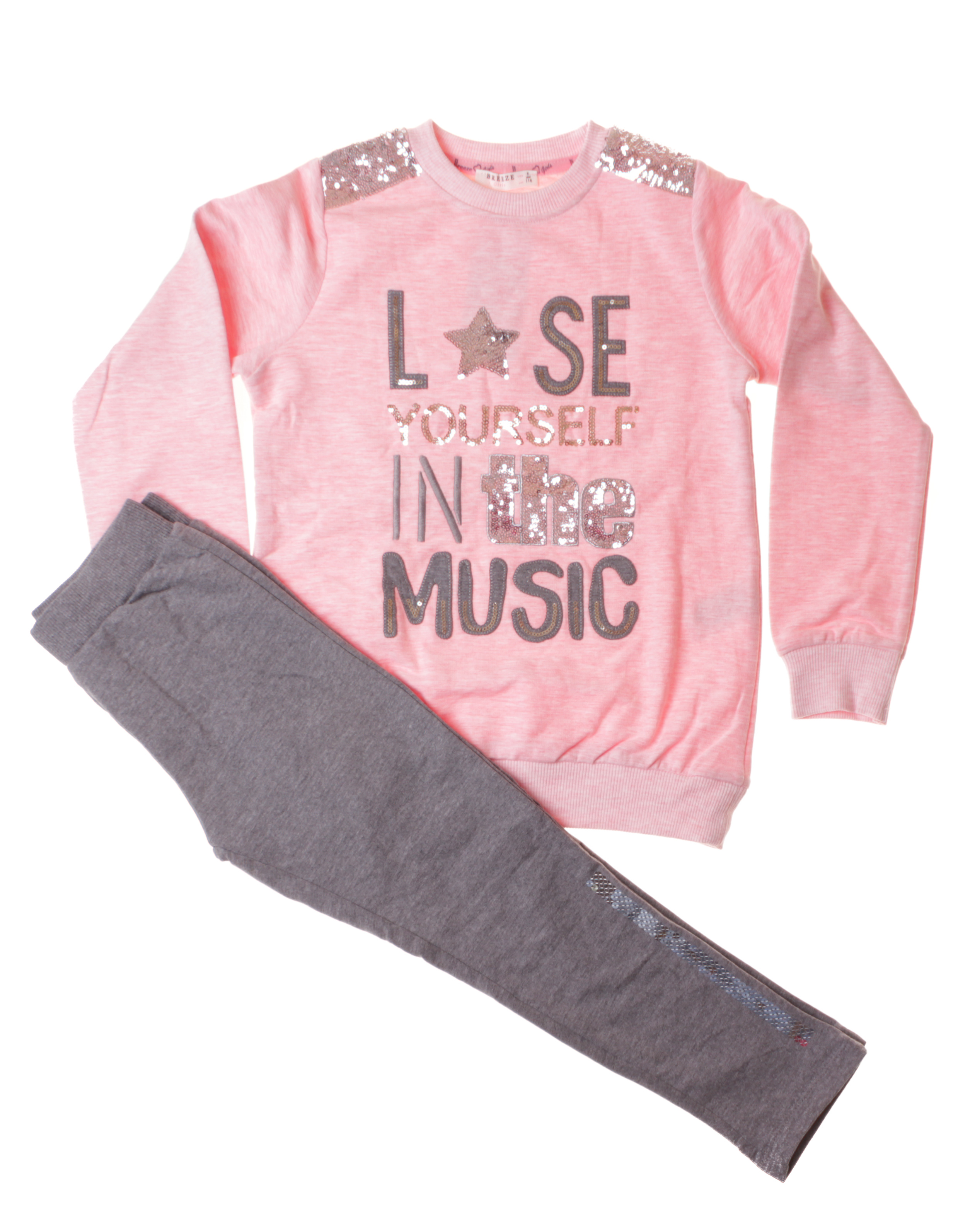 

Футболка с длинным рукавом + Брюки Breeze Персиковый 152 см 13726 (505065)