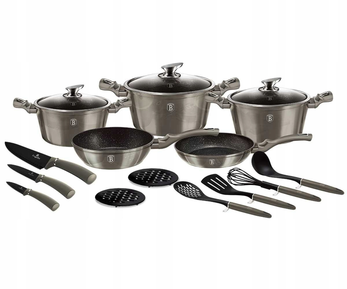 

Набор посуды 17 предметов Berlinger Haus Metallic Line Carbon Edition BH 6163