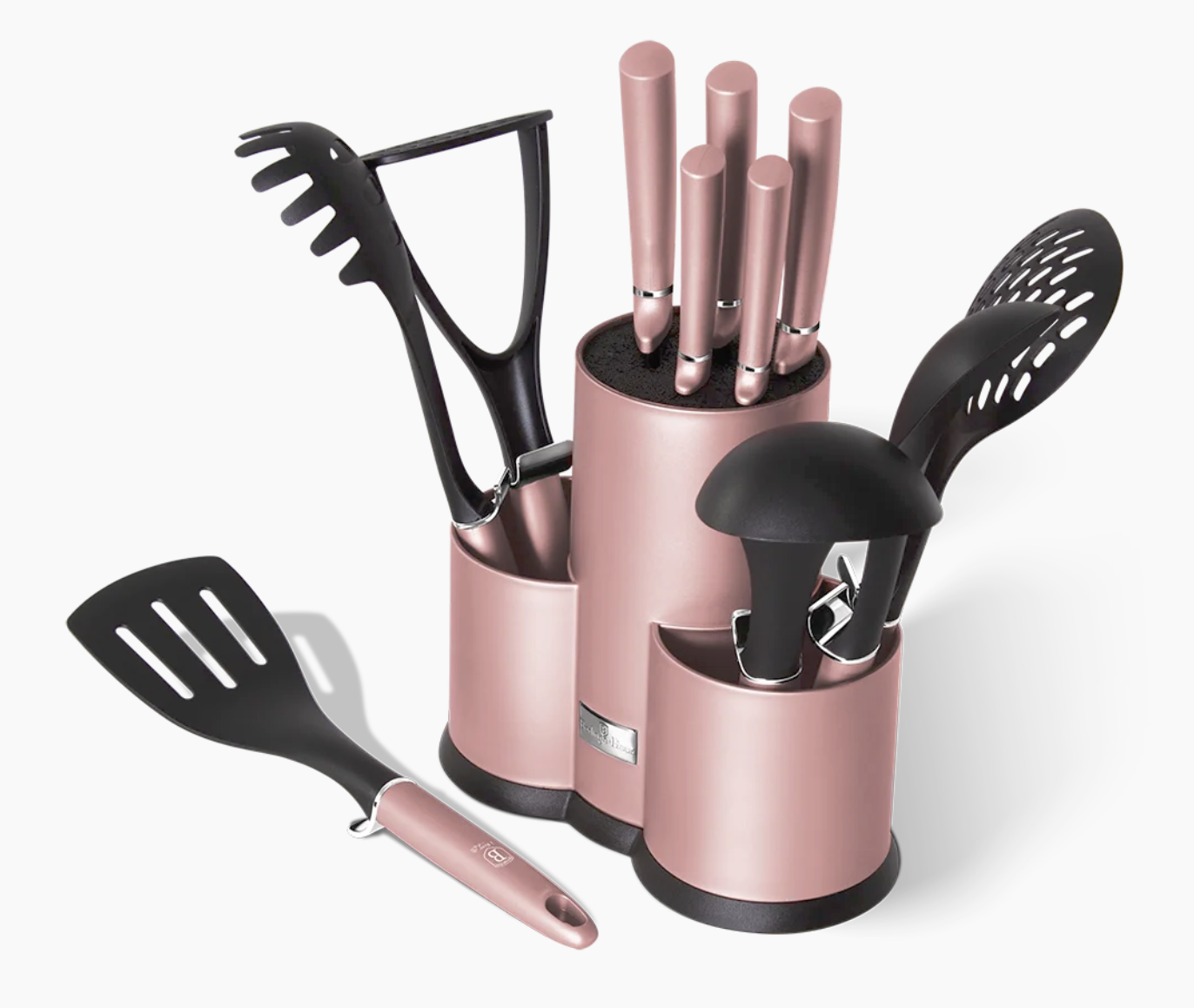 

Набор кухонных принадлежностей и ножей с подставкой 13 предметов Berlinger Haus I-Rose Edition BH 6252