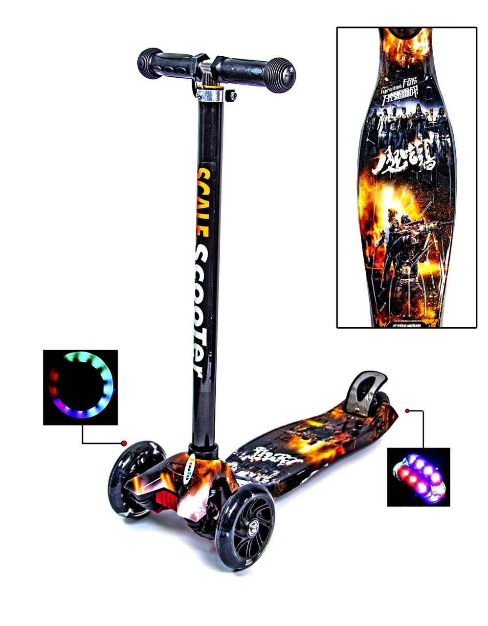 

Детский самокат MAXI. Battle, свет. колёса