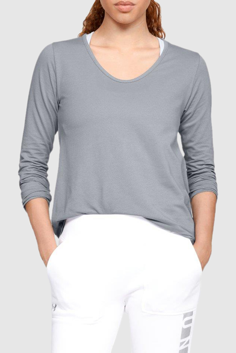 Женский серый лонгслив Pindot Open Back LS Under Armour XL 1317881-035 ...