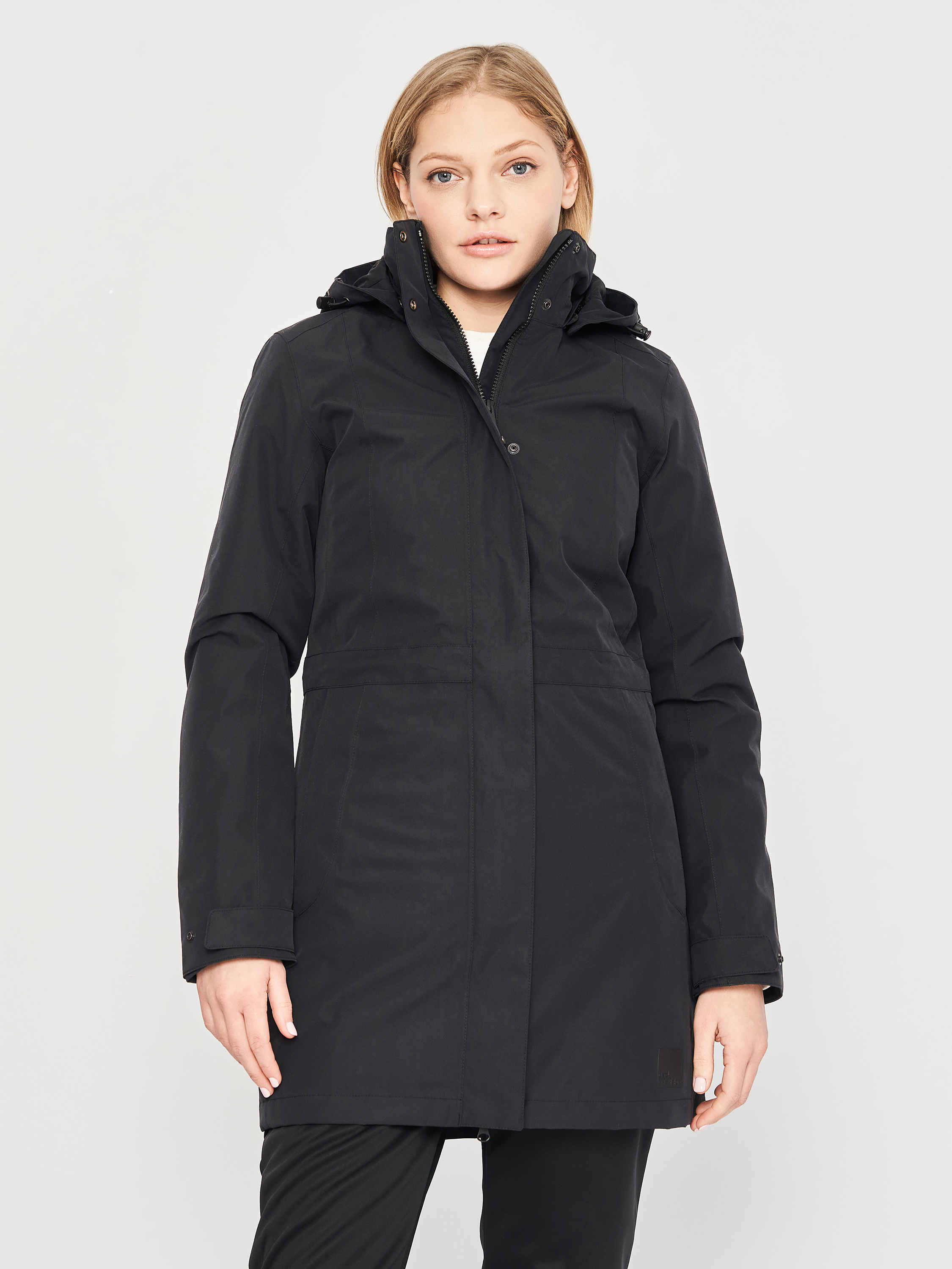 Акція на Куртка демісезонна з капюшоном жіноча Jack Wolfskin Ottawa Coat 1107244_6000 M Чорна від Rozetka