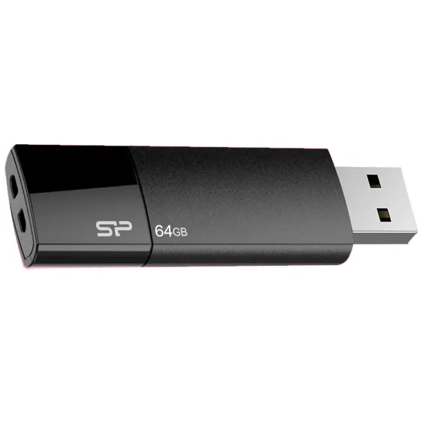USB Флешка 2.0 64GB для компьютера Silicon Power U05 Ultima Черный ...