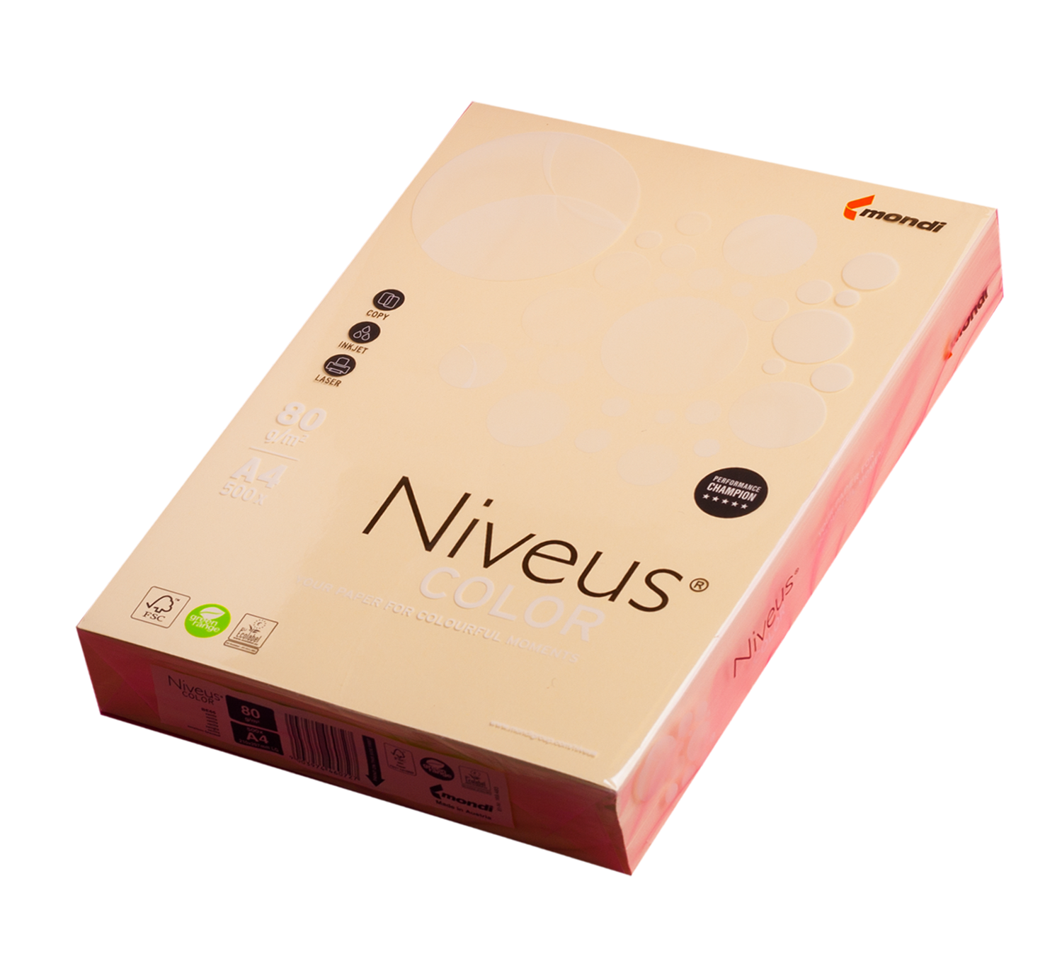 

Бумага цветная Niveus пастель А4/80 500л ваниль (A4.80.NVP.BE66.500)
