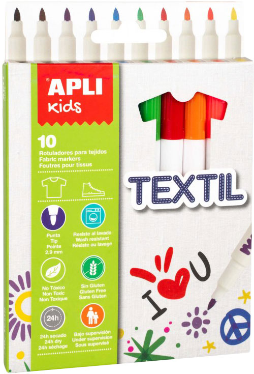 

Набор маркеров Apli Kids для текстиля 10 цветов (18220) (8410782182207)