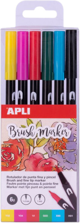 

Набор маркеров Apli Kids чернильных маркеров с кисточками 6 цветов (18062) (8410782180623)