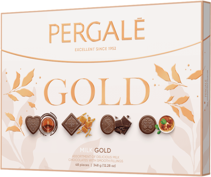 Шоколадне асорті Pergale Gold з молочним шоколадом 348 г (4770179998311 ...