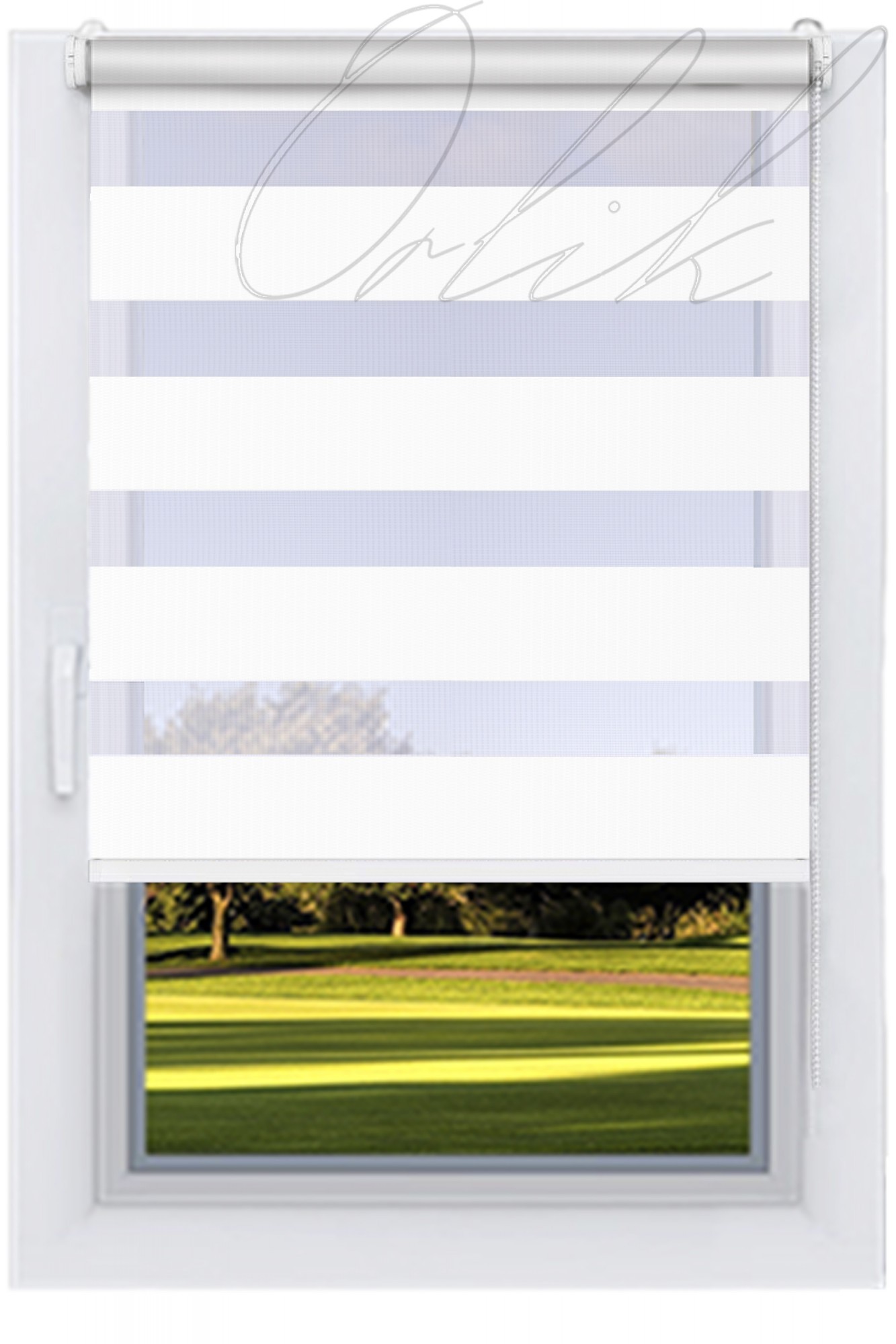 

Ролета тканевая DECOLUX белая 40х200 BAHAMA-2700 День-Ночь вал 19 белый