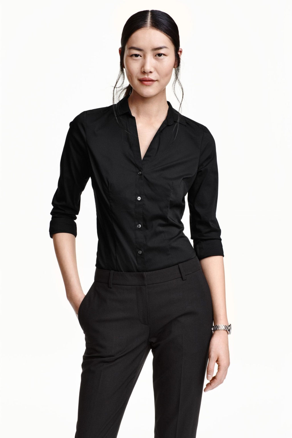

Рубашка H&M 01058005 46 Черная