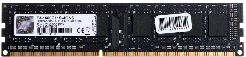Оперативная память G.Skill DDR3-1600 4096MB PC3-12800 (F3-1600C11S-4GNS ...