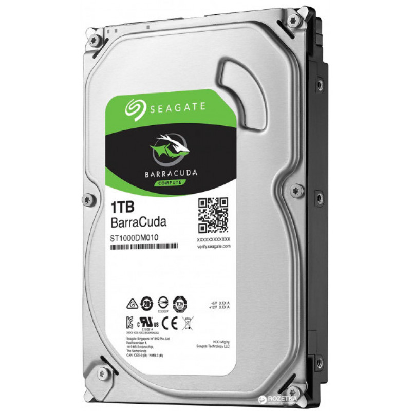 

Жесткий диск Seagate BarraCuda HDD 1TB 7200rpm 64MB ST1000DM010 3.5 SATA III