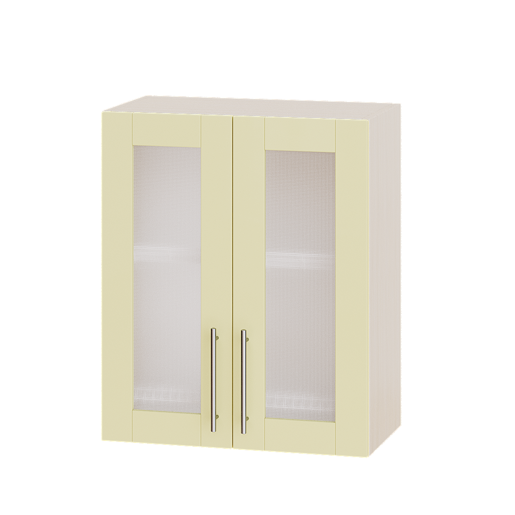 

Кухня Модерн модуль Верх Для Сушки Витрина ВВ06-600 Ваниль Глянец - Дуб молочный 60х30х72см + сушилка для посуды