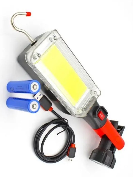Лампа переносна світлодіодна LED на акумуляторі магніті з прищіпкою