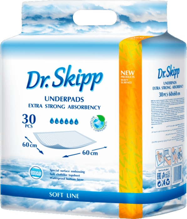 

Пеленки гигиенические Dr. Skipp SAP 60x60 30 шт (6972854570210)