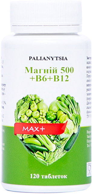 Магний +В6 +В12 MAX Palianytsia 750 мг 120 таблеток (4820255570426) – в ...