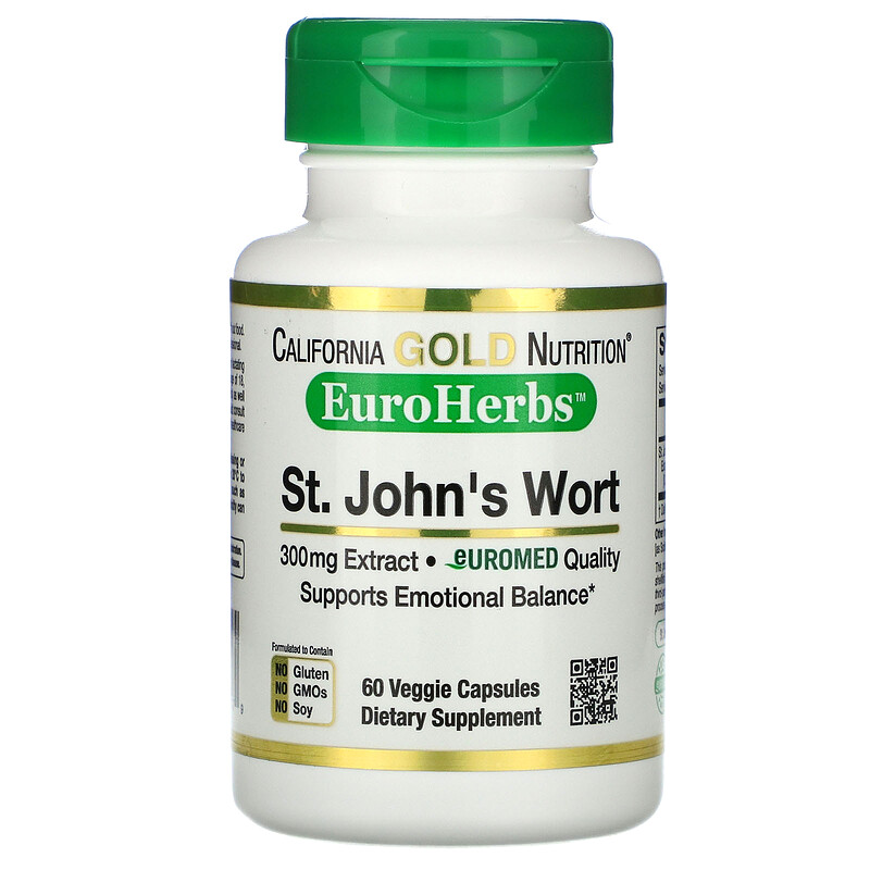 Экстракт зверобоя California Gold Nutrition (St. John's Wort) 300 мг 60 ...