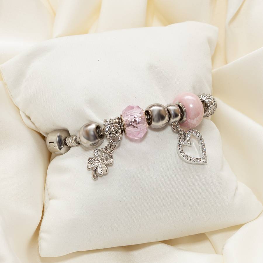 

Браслет с шармами 19 см Pandora pink heart