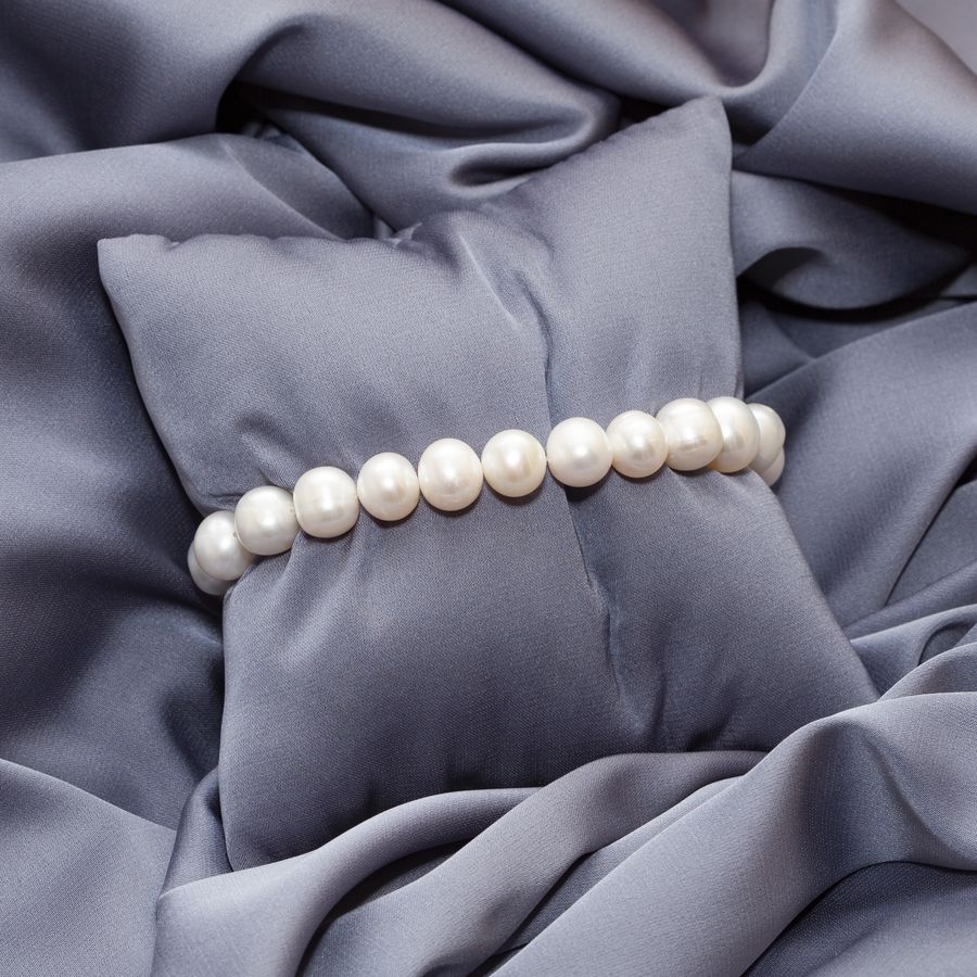 

Браслет с натуральным речным жемчугом 17 см Pearl b White 10