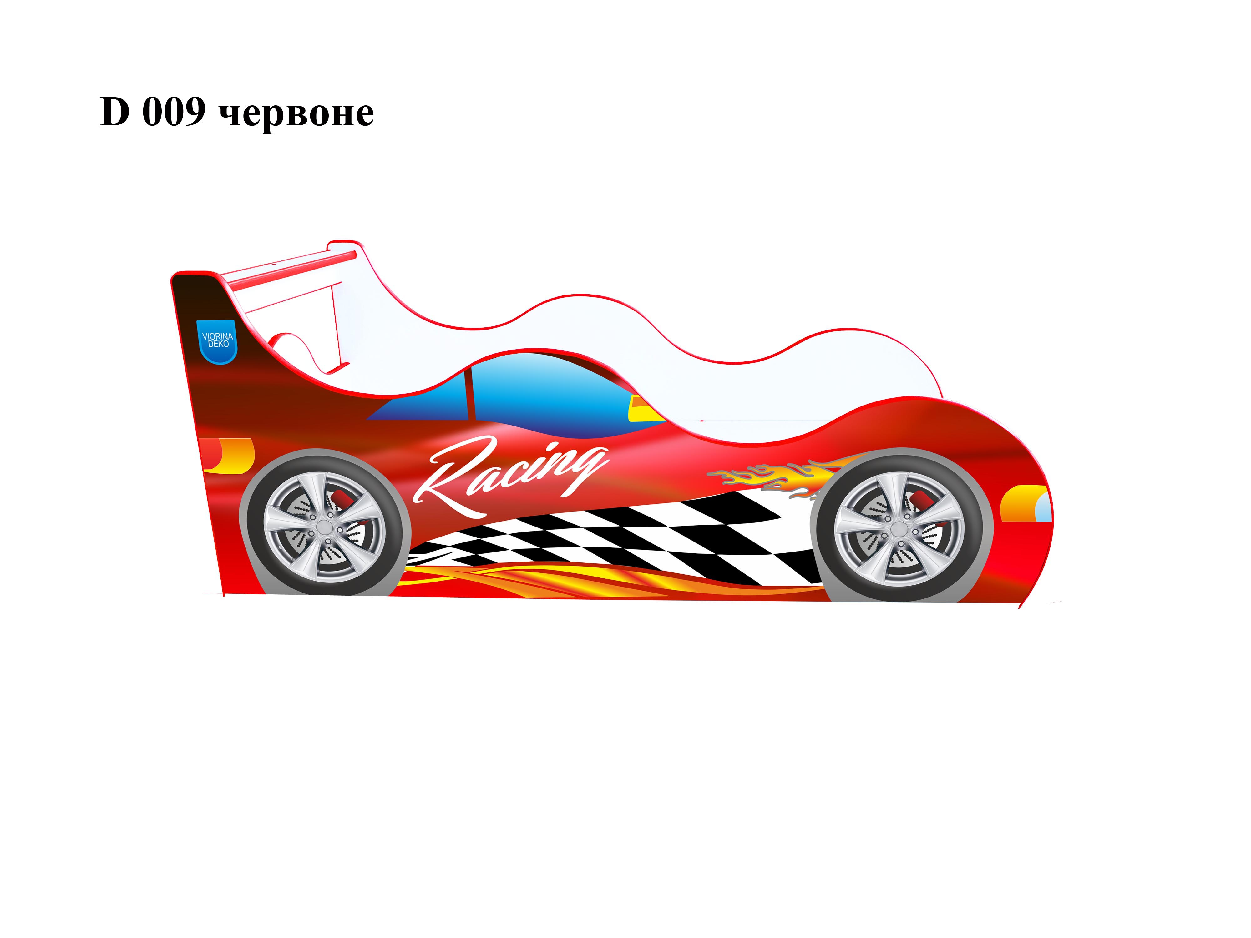 

Кровать машина Драйв D 009 из ЛДСП 80х170 красный Viorina-Deko